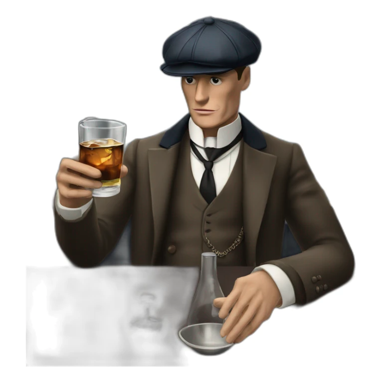 Tommy shelby peaky blinders drinking whisky sticker