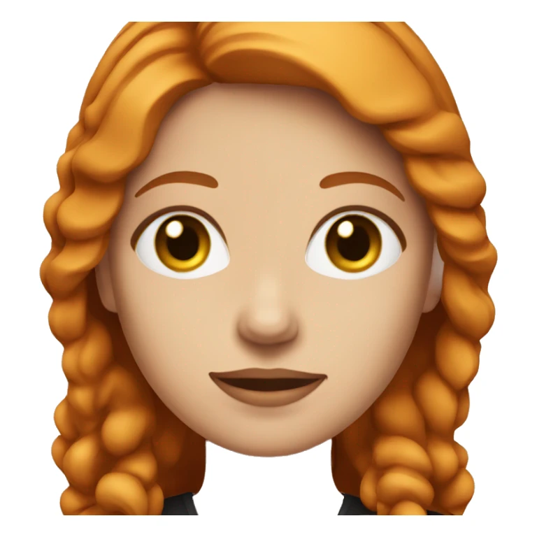 female professional with ginger hair, blue eyes and black outfit  sticker