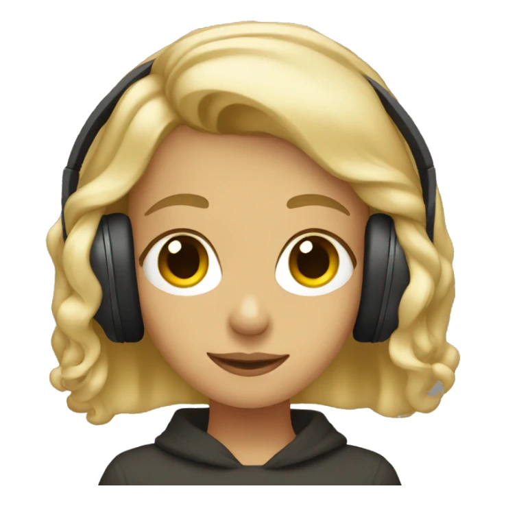 blonde with brown eyes listening to music sticker