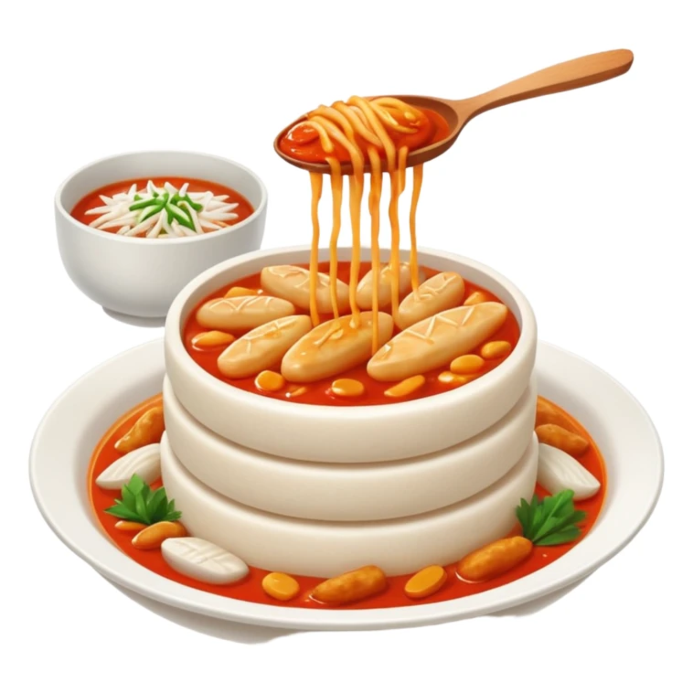 Tteokbokki, Korean food, rice cake, fish cake sticker