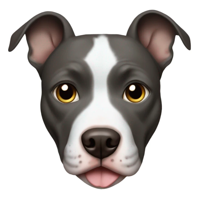 Blue pitbull with blue eye and brown eye sticker