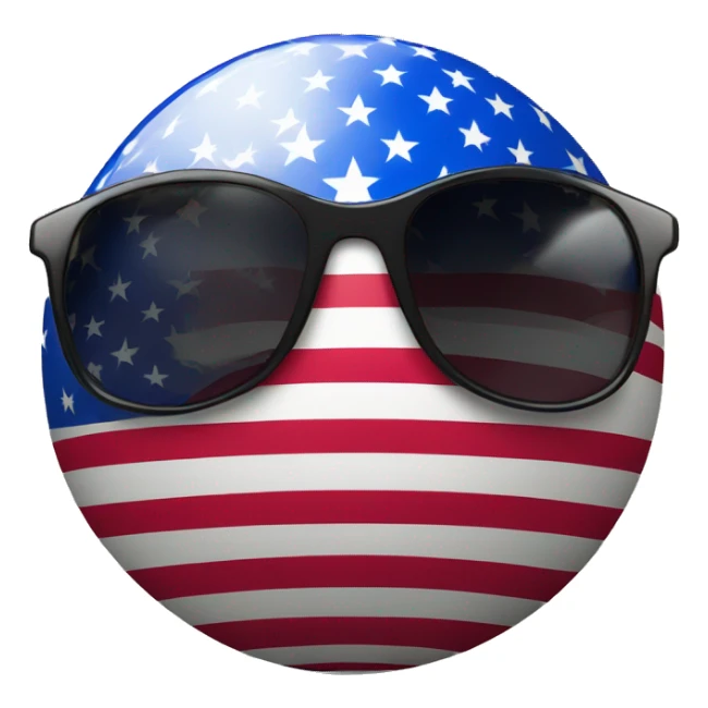Usa flag in a ball with sunglasses  sticker