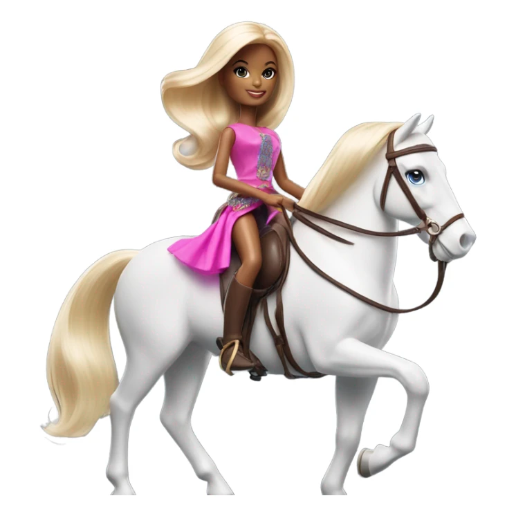 Barbie doll riding a horse  sticker