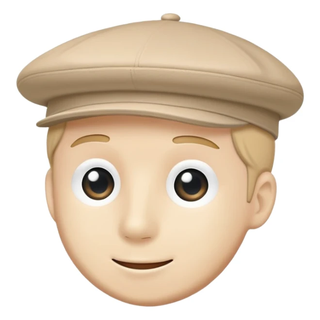 Beige Kangol flat cap hat, classic 504 style, light tan color, simple clean design sticker