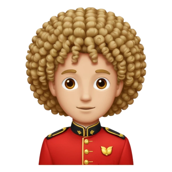 bellboy face big curly hair sticker