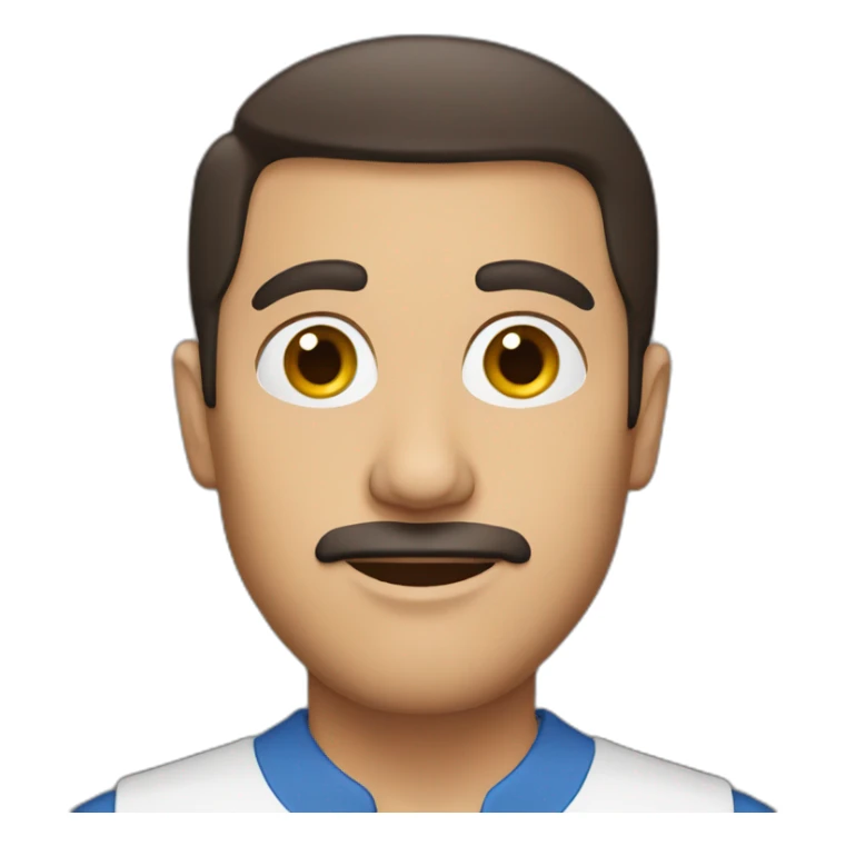 a turkish guy with dark hair and dark brown hair oval head sticker