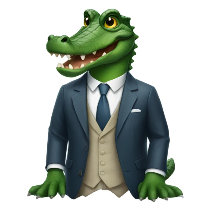 Alligator wearing a suit and tie sticker