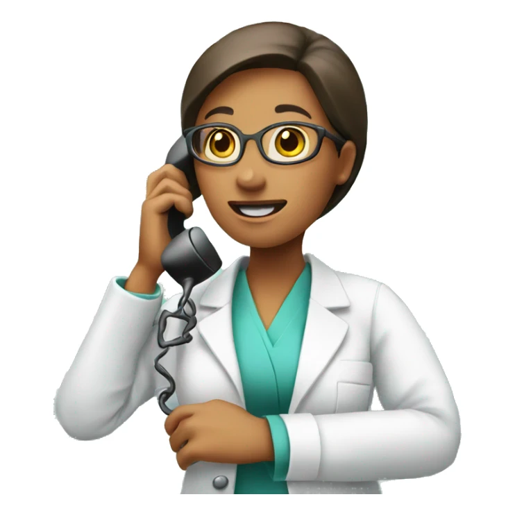 a woman pharmacist talking on the phone sticker