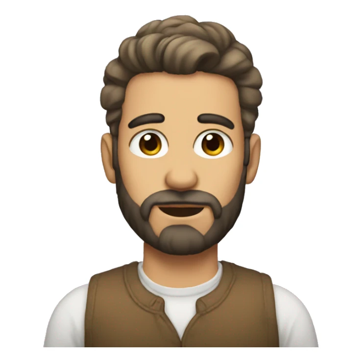 Man femboy with make up and beard sticker