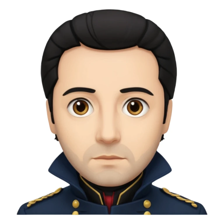 Javert From Les Miserables with light skin, brown eyes, Black Hair, black outfit sticker