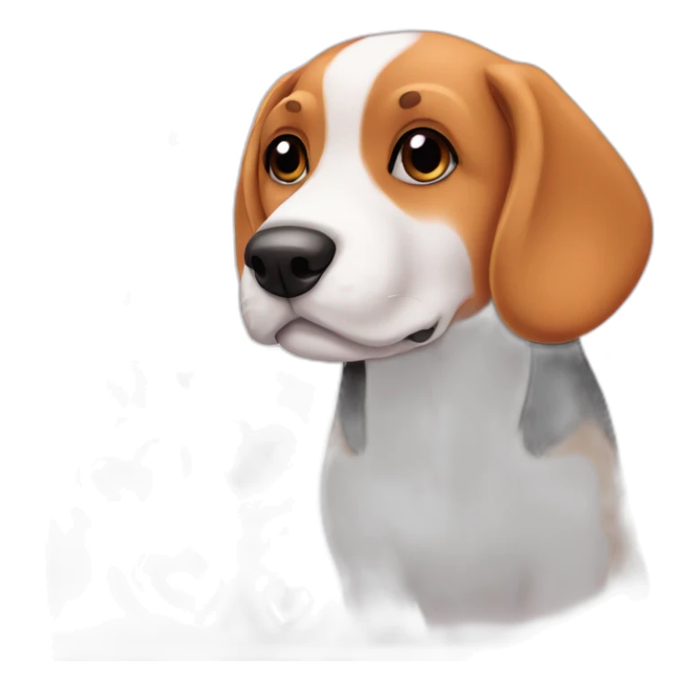 Beagle dog in love with hearts sticker