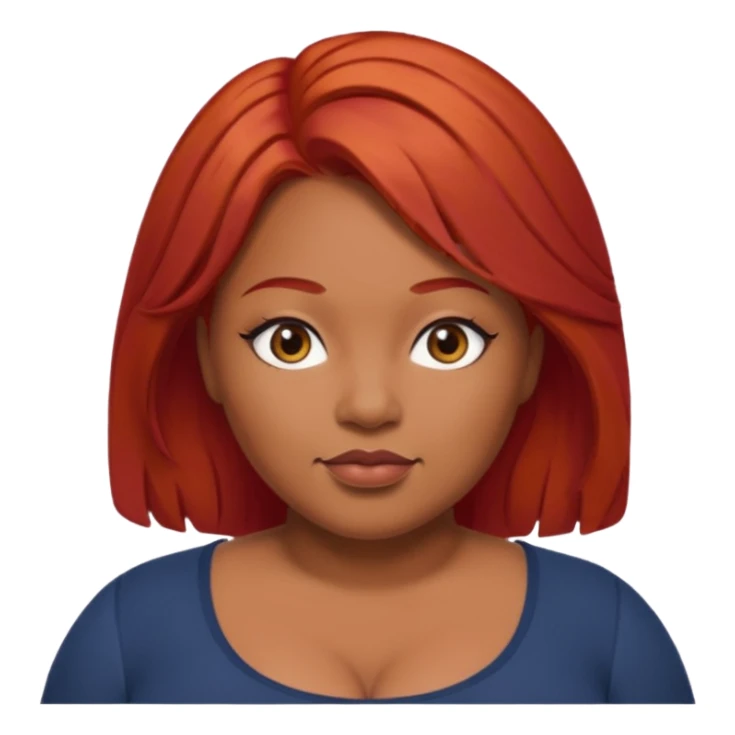 Plus size red hair brown face small eyes sticker