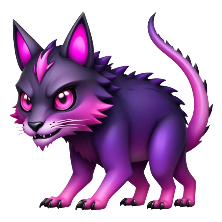 Cool Edgy Black-pink-purple-gradient badass animal-creature full bodyd sticker