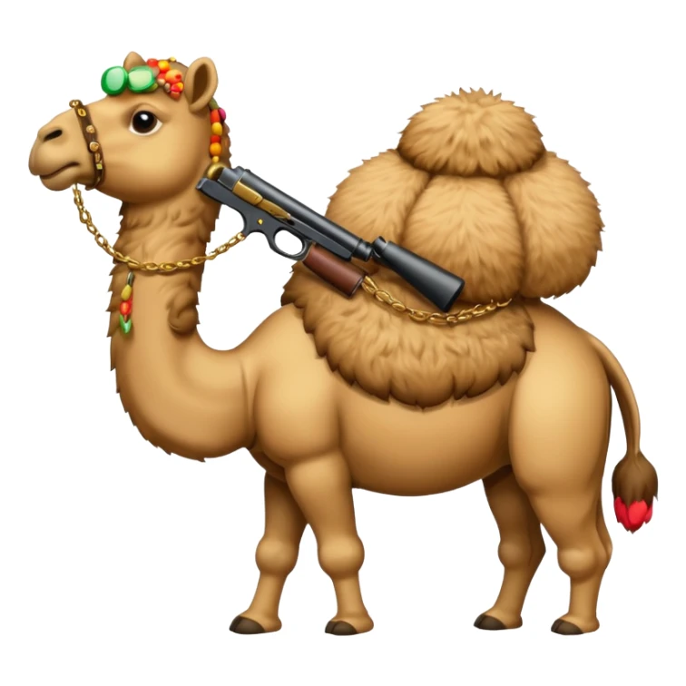 Camel with a gun to its head sticker