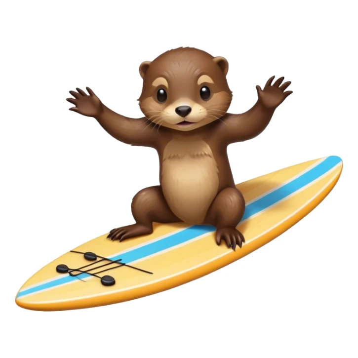 otter playing video games on a surfboard  sticker