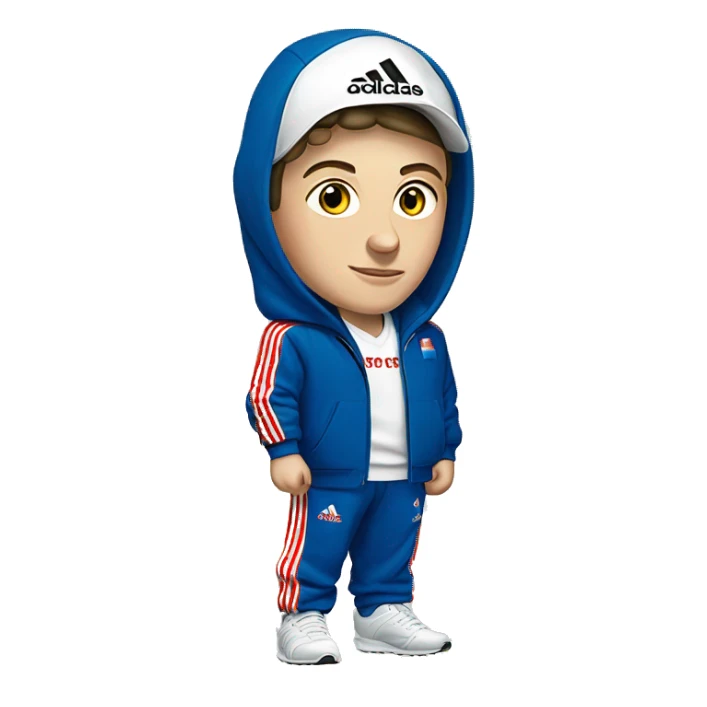 Russian teen gopnik in adidas suit sticker