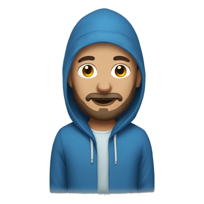 bald man in Blue hoodie 3 days beard sticker