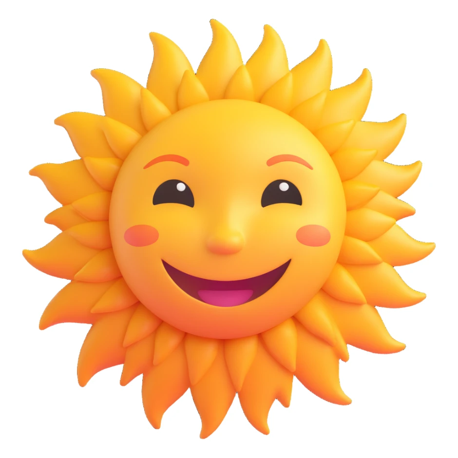 cheerful cute pastel sun with a smiling face sticker