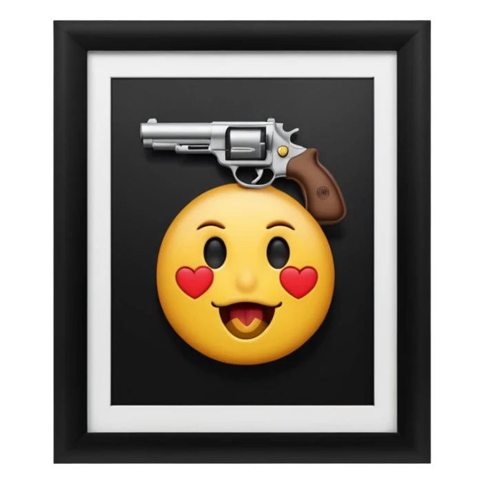 Emoji with gun in mouth sticker