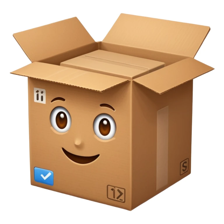 an open cardboard box with 0s and 1s representing data inside sticker