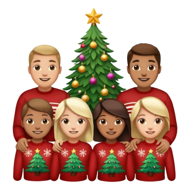 Merry Christmas emoji with my family photo sticker