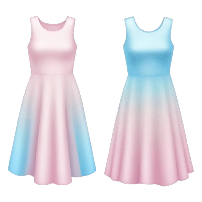 sparkly light pink and light blue dress sticker