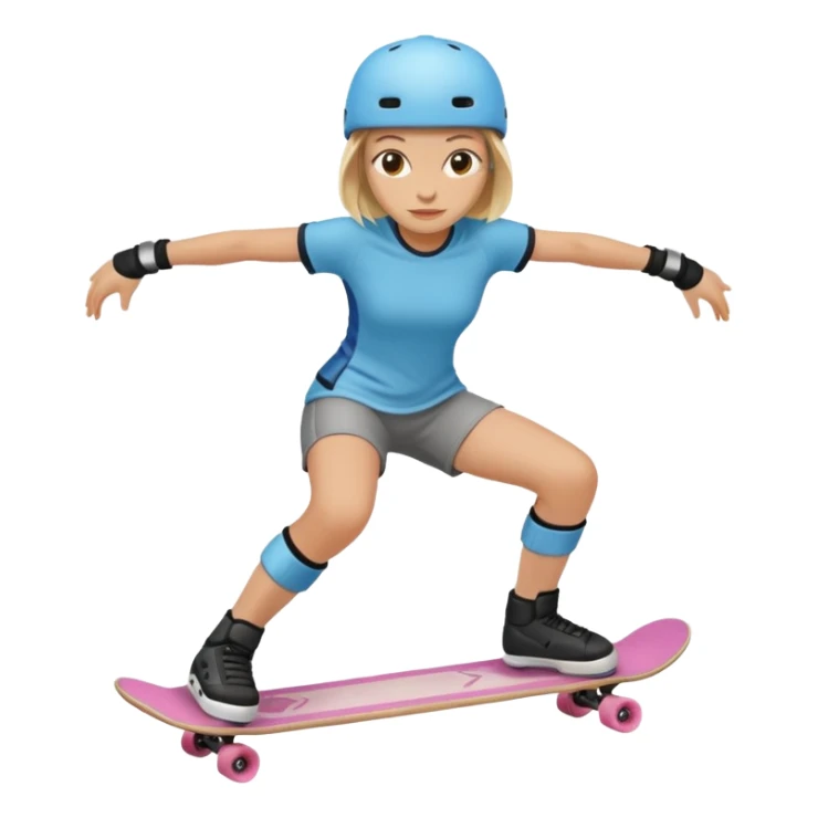 Knee pad woman skateboarder sticker