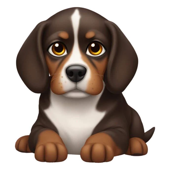 Brow dog resting indoors peacefully sticker