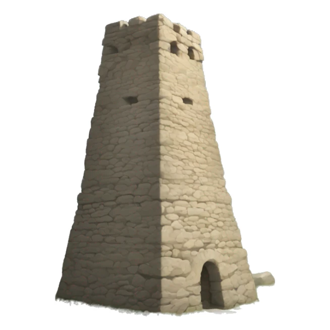 A stone tower, typical of the ancient ingush fortifications with ezdel symbol. sticker