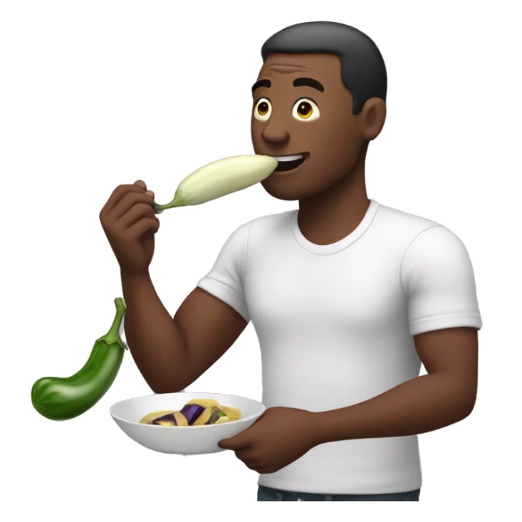 Man eating eggplant sticker