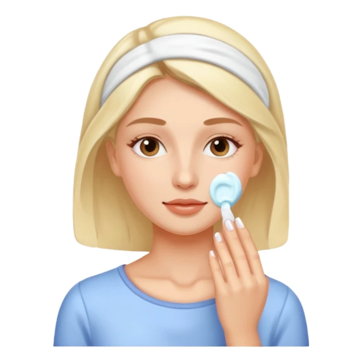 female character with applying moistruizer to face sticker