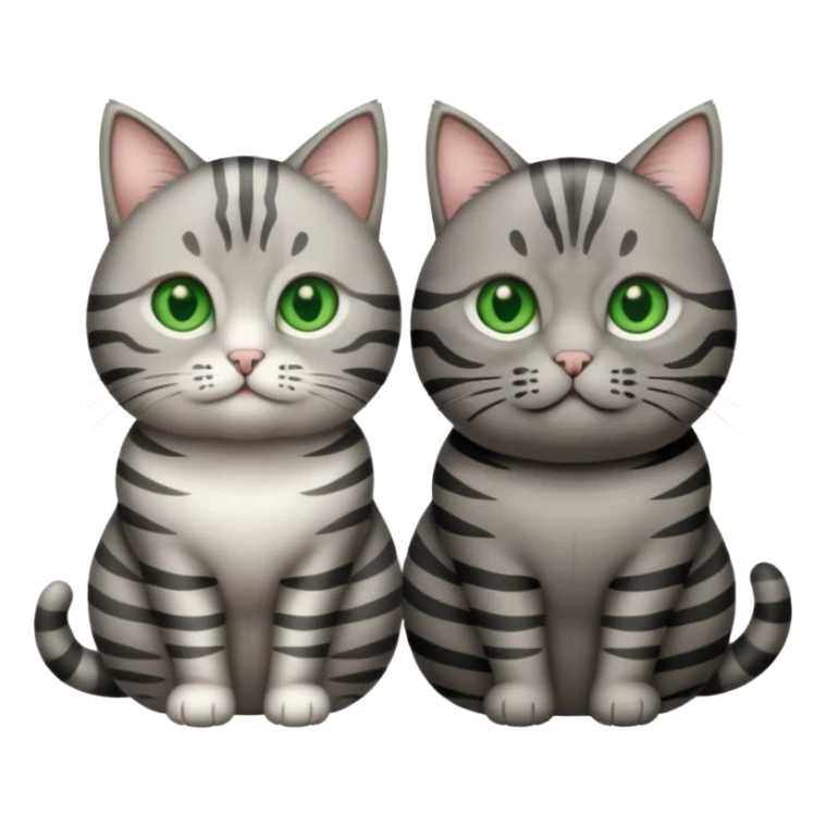 Two grey tabby cats one fat one thin sticker