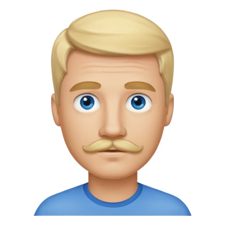 guy with blond hair, mustache, and blue eyes sticker