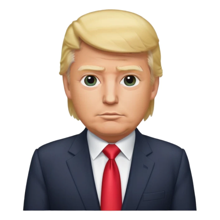 Donald Trump with blonde hair and suit sticker
