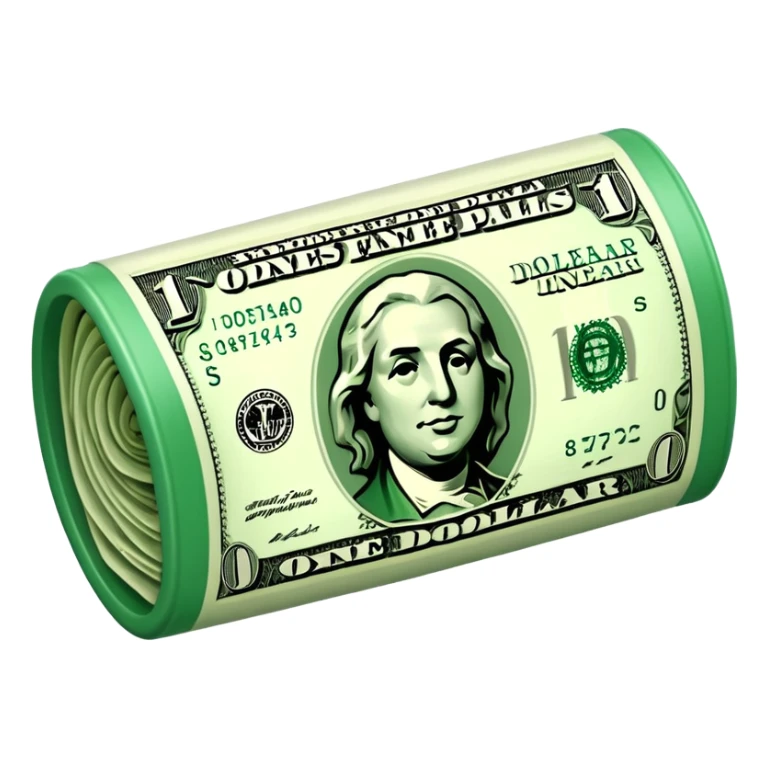 Money that is like a tube One dollar sticker