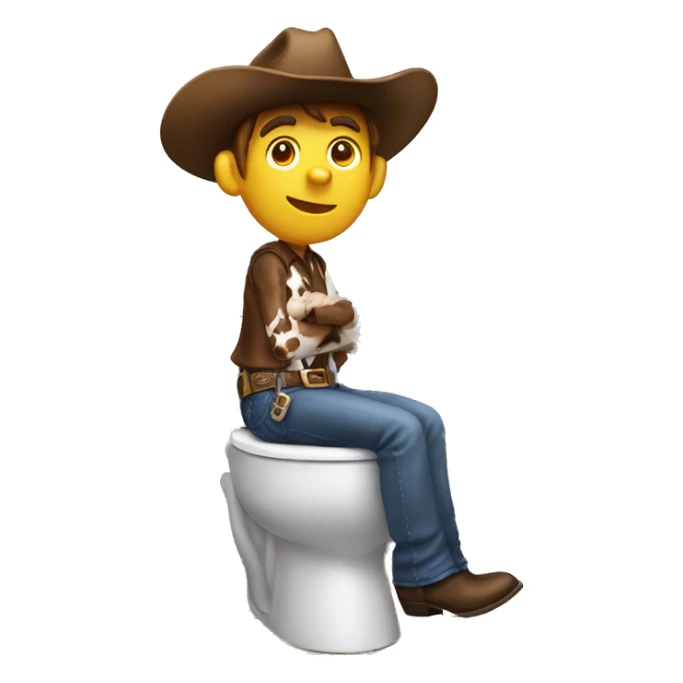 cow-boy on the toilet sticker
