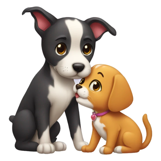 dog kissing cat sticker