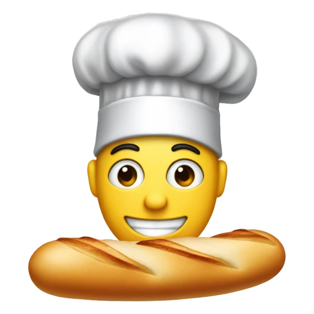 An F that's black with 3 are teethwith a chef hat dating a baguete sticker