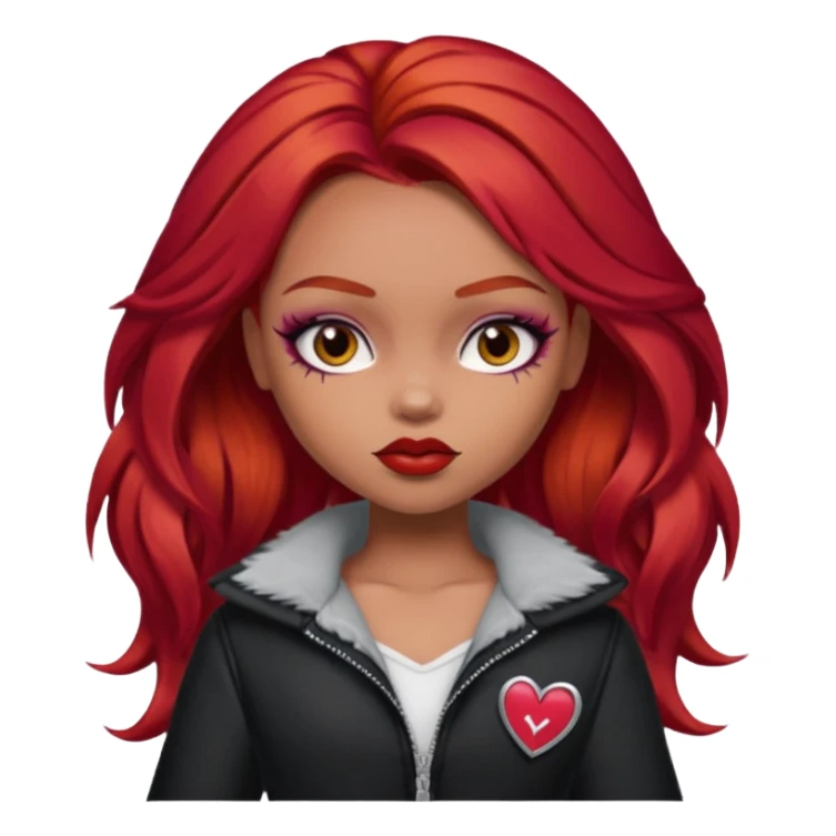 sexyredd as pretty bratz baddie, red hair sticker