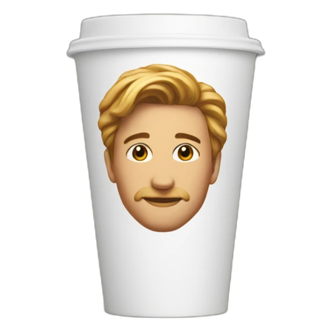 portrait on a coffee cup to go sticker
