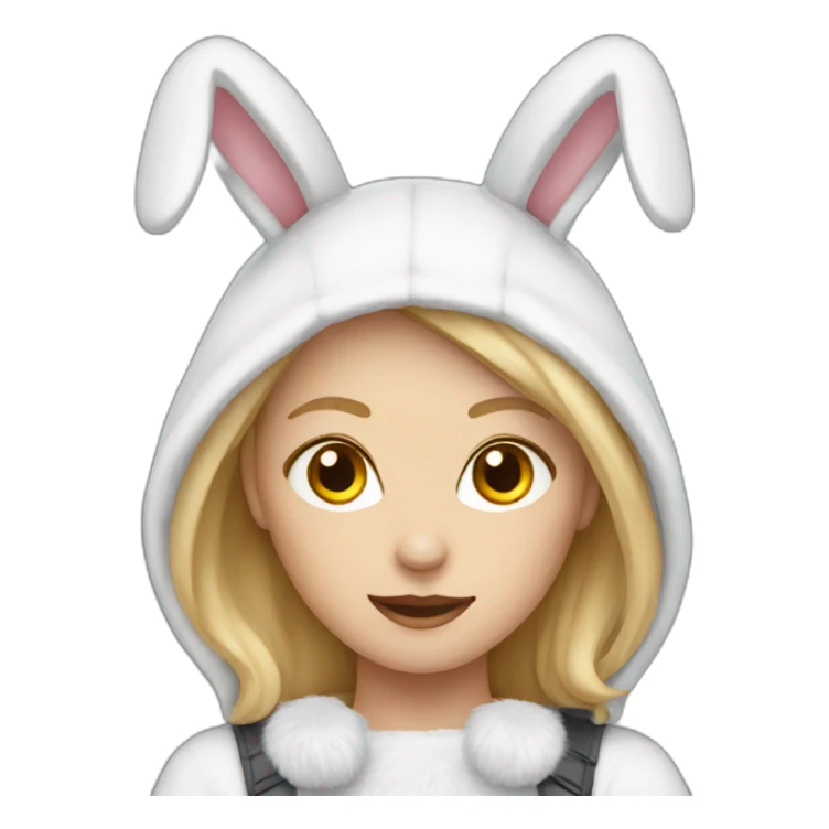 White Female wearing rabbit costume sticker