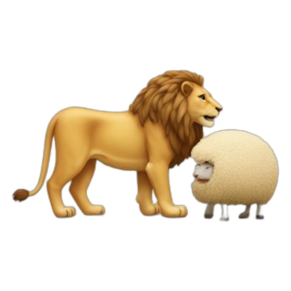 Un lion qui mange un mouton sticker