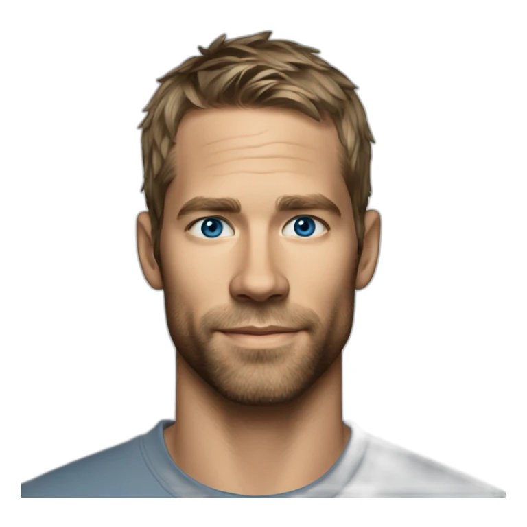 actor paul walker blue eyes with a t-shirt on sticker