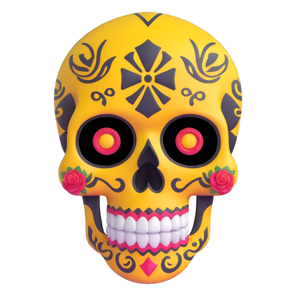 Sugar skull with wu-tang clan logo incorporated sticker