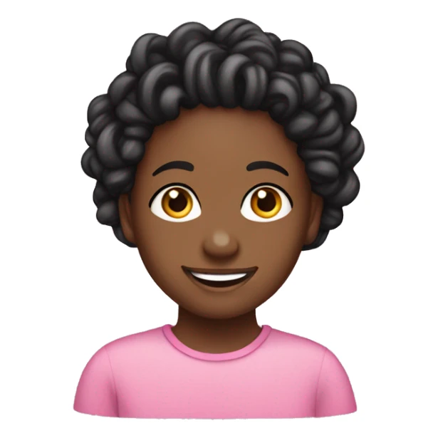 Black girl with short 2 strand twists, smile, friendly, pink shirt sticker