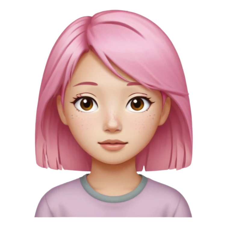 An Asian girl with pink-blonde hair sticker