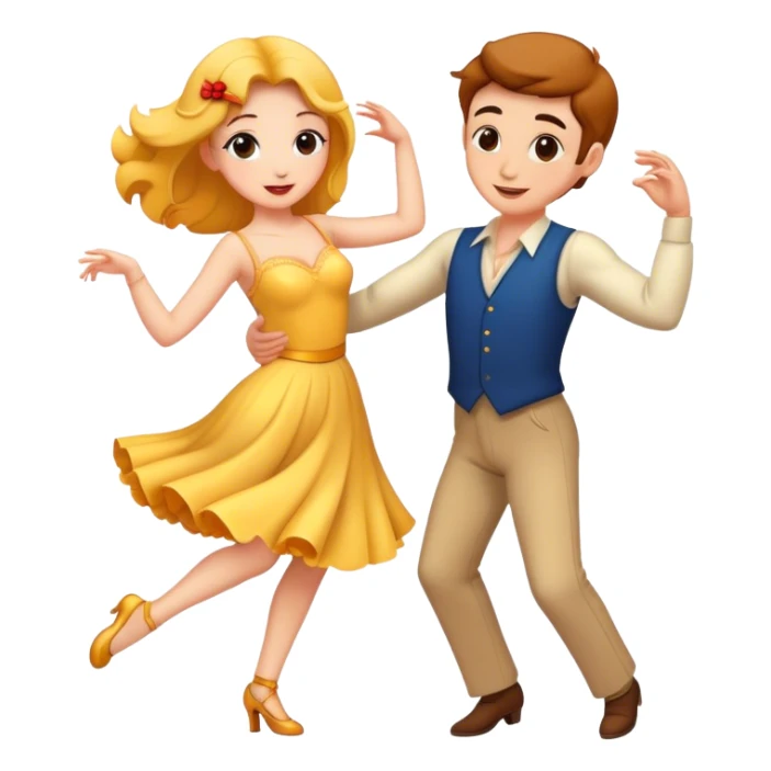 A fantasy couple in love dancing sticker