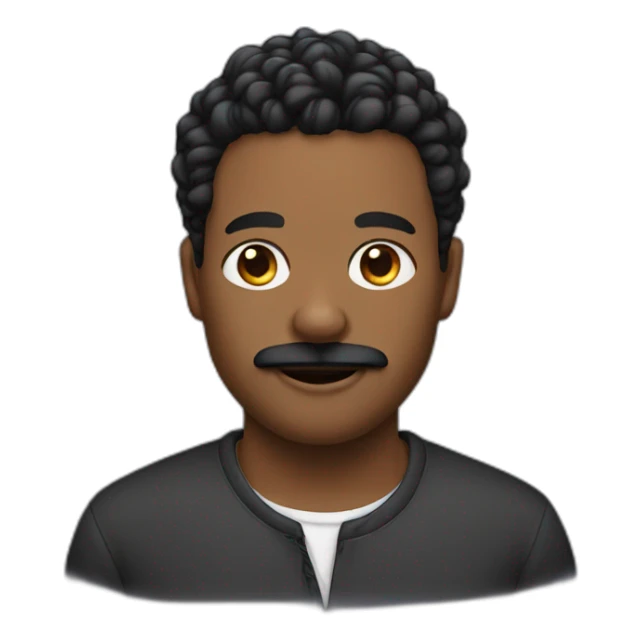 20 years black men with twist hair and a small black moustache sticker