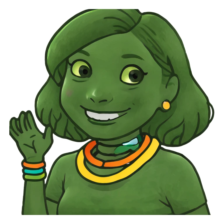 Girl with hands around neck with a smile  sticker