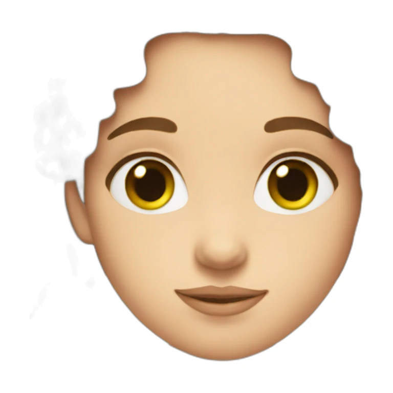 Girl with brown hair and green eyes in love sticker